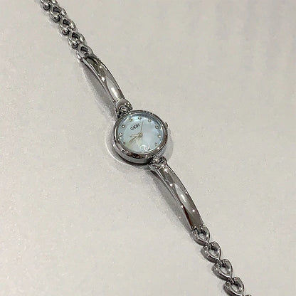 NEW Minimalist Fashion Bracelet Watches for Women Small Round Dial Clock Gift Women's Quartz Watch in Silver