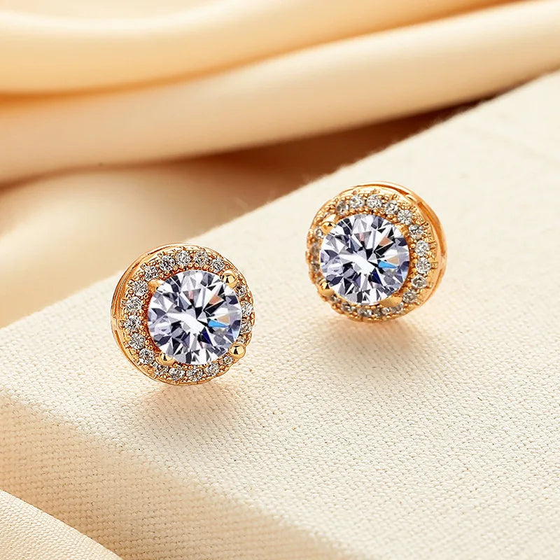 HOT Moissanite S925 Sterling Silver Stud Earrings For Women And Men With 2 Certificates Pass Diamond Test Pen Fine Jewelry
