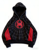 Spider Print Hooded Cardigan