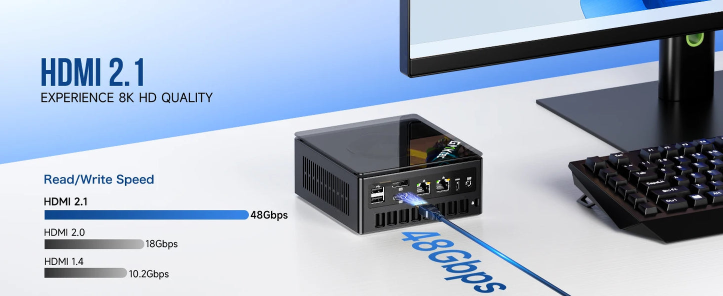 GMKtec K8 Plus Mini PC AMD R7-8845HS NUCBOX Window 11 Pro AMD Radeon™ 780M Oculink*1（PCIE GEN4*4)） DDR5 5600MHz