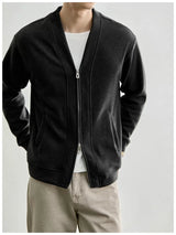 Men's Layered-Look Double-Zip Knit Cardigan — view 4
