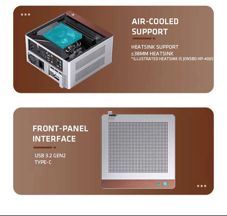 JONSBO NV10 Chassis ITX MINI Full Aluminum Mesh Breathable Support 1U FLEX Power Supply Standing or Lying Desktop Computer Case