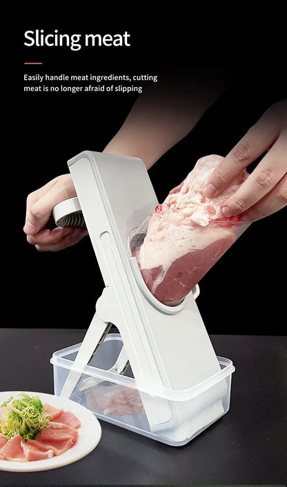 Slicer Safe Mandoline Vegetable Cutter Veggie Dicer Slicer for Julienne French Fry and Potato Get Storage Box with Lid
