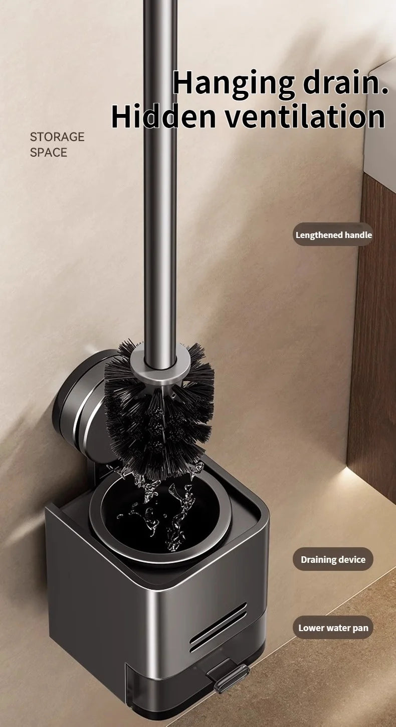 Suction Cup Toilet Brush For Household Wall Mounted Toilets With No Dead Corners Bathroom And Toilet Seat Cleaning Tool