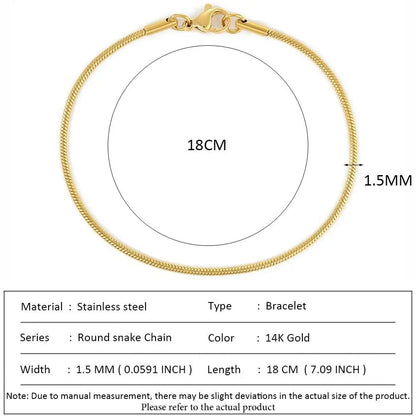 SUNIBI Classic Snake Chain Bracelets for Women Trend  Fashion Stainless Steel Cuban Chain Bracelet Trendy Woman Gifts Jewelry