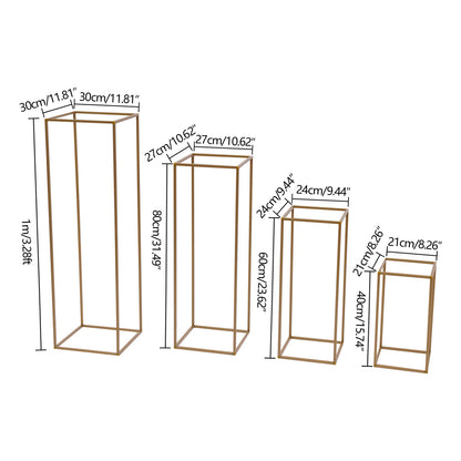 4Pcs Tall Gold Wedding Backdrop Flower Vase Stand Metal Table Centerpieces Decor Floral Arrangement for Party Home Decor