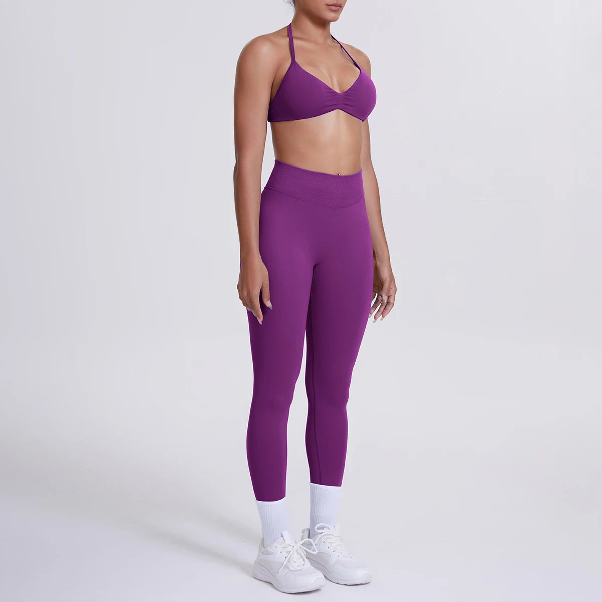 Women 2pcs Patchwork Sport Yoga Suit Training Sleeveless Sport Gym Tops Tummy Control Slimming Booty Leggings Yoga Suit Sports