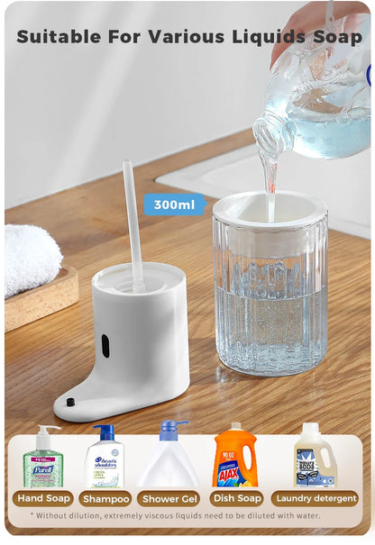 Kitchen 300ml Automatic Liquid Soap Dispenser USB Rechargeable Touchless Hand High Capacity Detergent Bathroom Dispenser