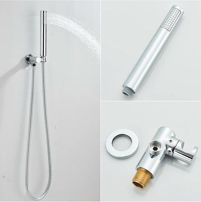 Brushed Gold Handheld Shower Bathroom Shower Faucet Hot & Cold Water Tap Brass Shower Holder 1.5M Hose Brass Shower Valve