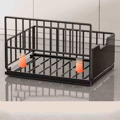 Pull Out Cabinet Organizer, Carbon Steel Foldable Slide Out Drawers Storage Rack For Kitchen Cabinets Bathroom Cabinet Organizer