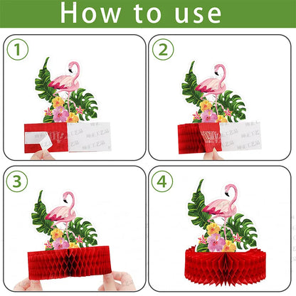Hawaiian Theme Party Decoration Summer Flamingo Honeycomb Ball Table Oranments Tropical Beach Parti Aloha Wedding Birthday Decor