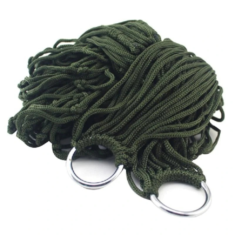 Outdoor Equipment Thick Mesh Camping Hammock Nylon Rope Single Person Mesh Hammock Outdoor Camping Equipment Accessories