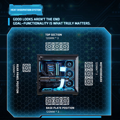 Yeah Magic Sword V 270° Column-Free Panoramic View ATX PC Case  Superior Thermal Performance Gaming And Office PC Case