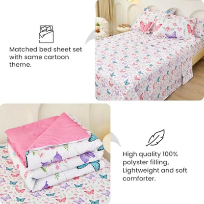 Size Comforter Sets for Girls 6 Pieces Bed in a Bag Bedding Comforter Sheet Set with Shams Decorative Toy Pillow Ultral Soft Mi