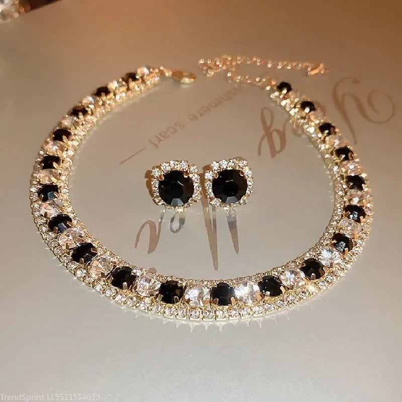 Rhinestone Necklace & Earring Set — product image