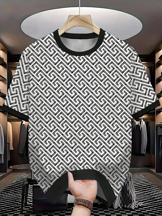 The new men's T-shirt for the summer of 2025 features a casual fashionable soft and breathable 3D pattern print