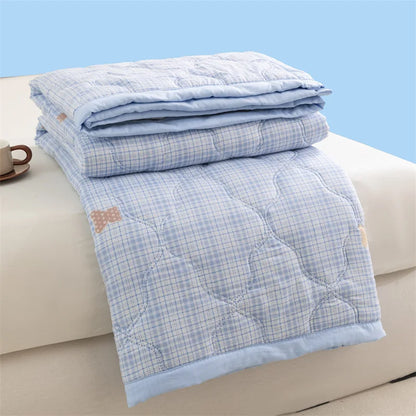 Washed cotton summer quilt skin-friendly grinding summer cool quilt printing student dormitory air conditioner quilt edredones colchas para niñas
