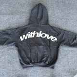 Men's With Love Script Hoodie — view 5