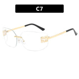 Riveted Rimless Rectangle Sunglasses