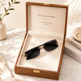 Rimless Rectangle Sunglasses Set — view 5