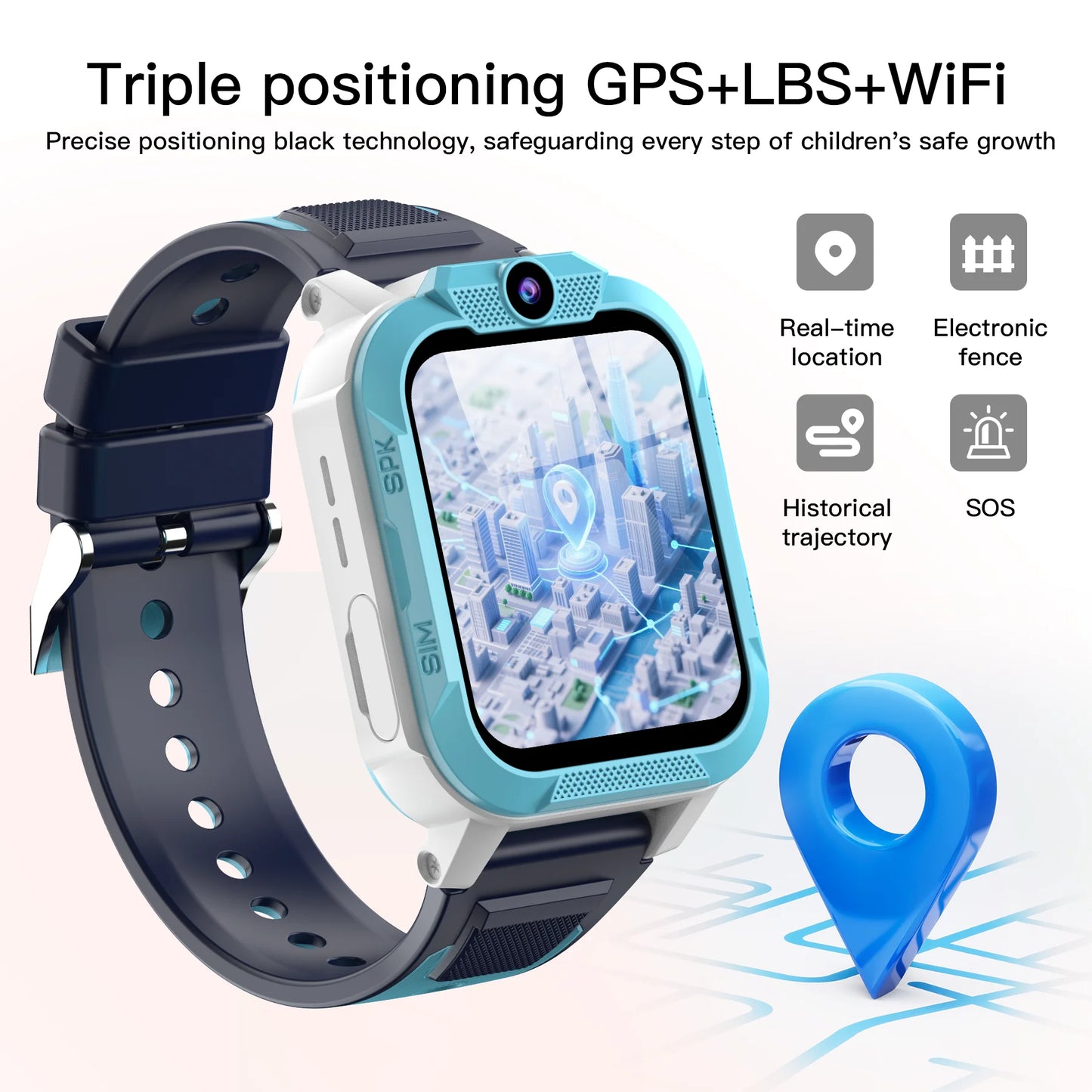 New Z40Pro Kids Smart Watch Waterproof Video Monitor Tracker 4G Call Watch SOS GPS Location Digital Watches for Chirdren's Gift