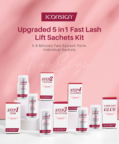New ICONSIGN Upgrade Eyelash Lifting Sachets Set Lash Lift Kit Independent Pouch 5-8 Mins Fast Eyelash Perm Eye Lash Makeup Tool