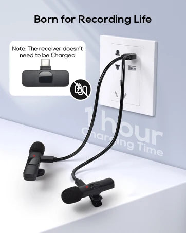 New Wireless Lavalier Microphone Portable Audio Video Recording Mini Microphone for iPhone Android PC Camera Live Gaming Phone