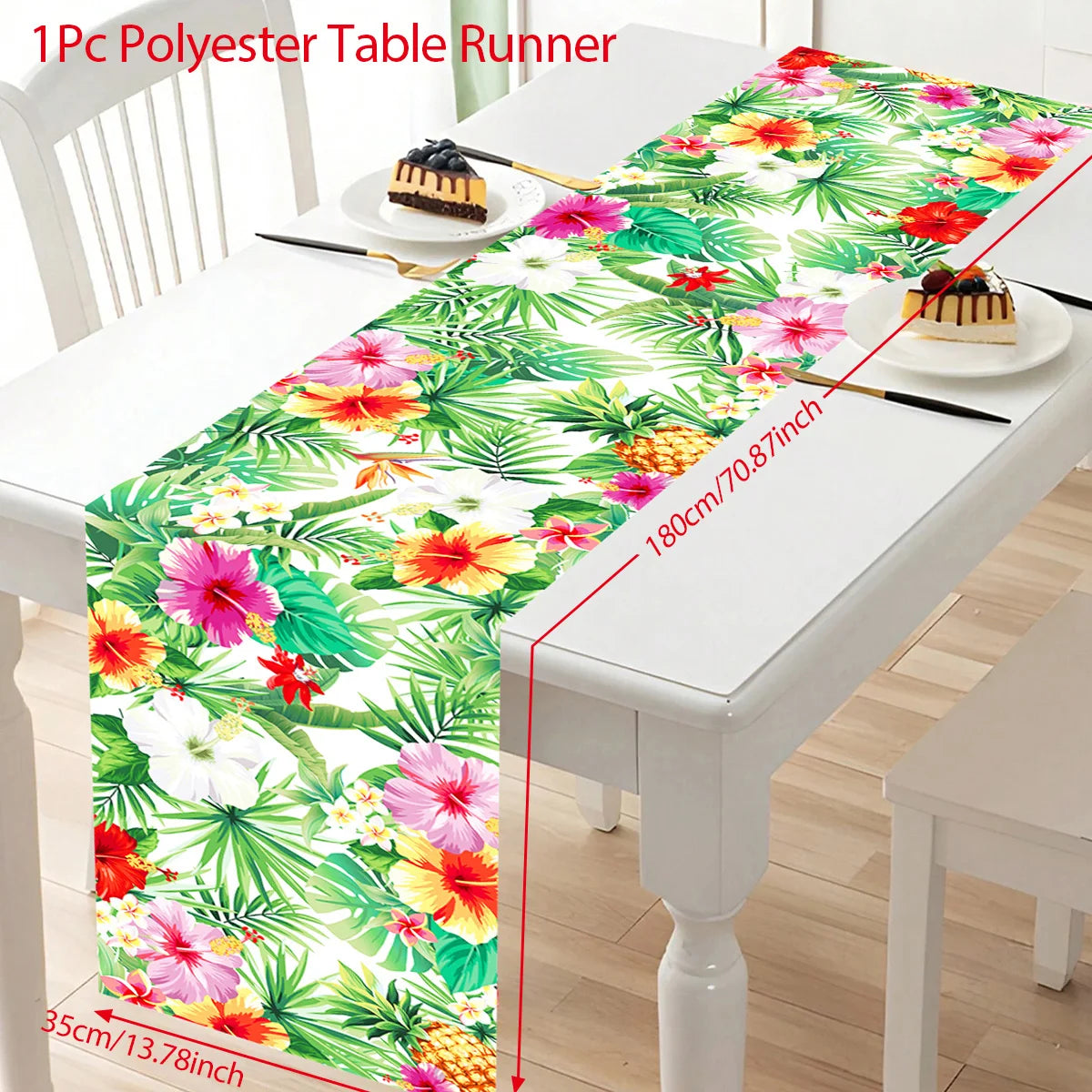 Hawaiian Garland Table Runner Hawaii Luau Tropical Party Decor Kids Favors Tableware ALOHA Summer Beach Birthday Party Supplies