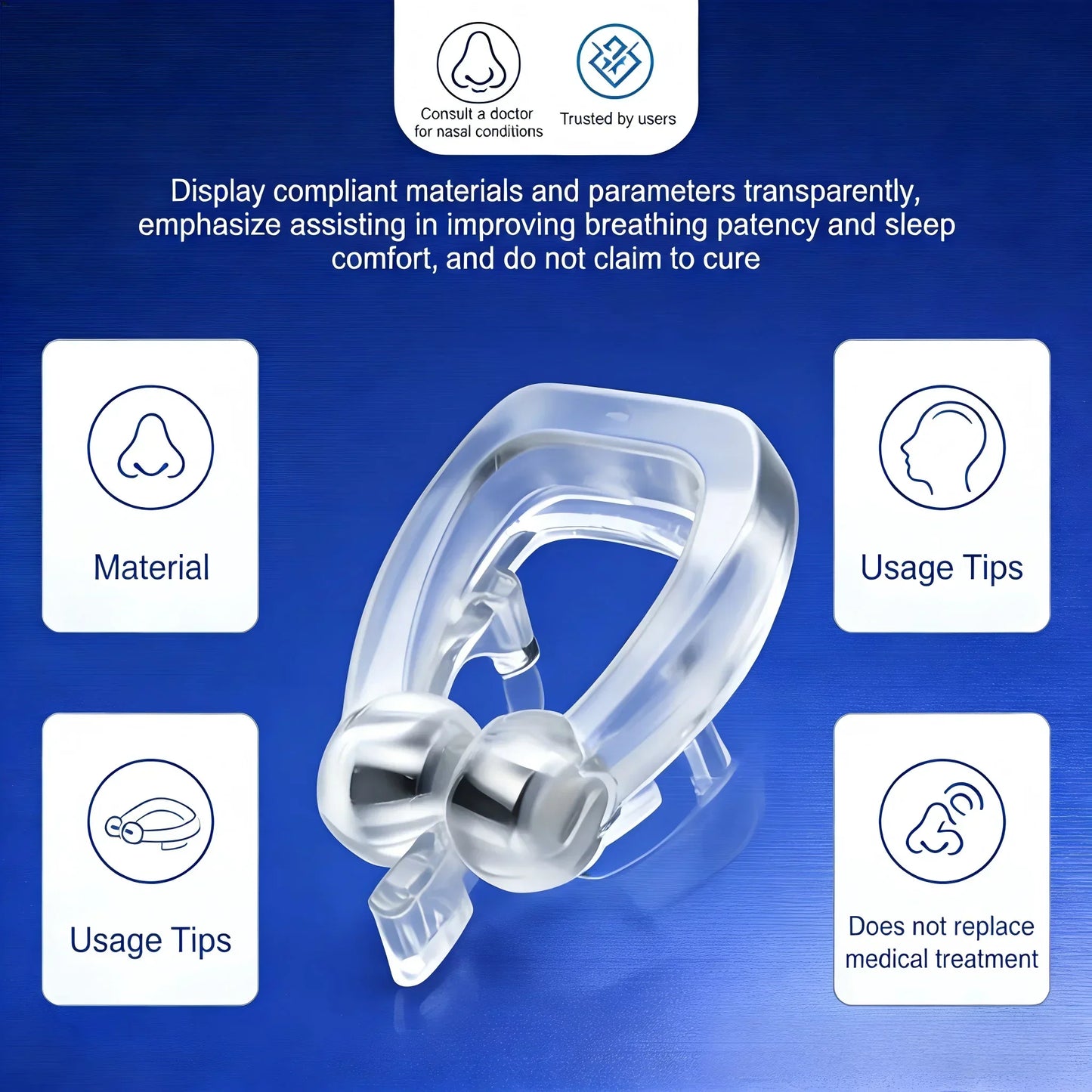 Snoring Stopper Anti-Snoring Device Gadget for Men And Women Snore Prevention Comfortable Nasal Strips for Better Sleep Quality