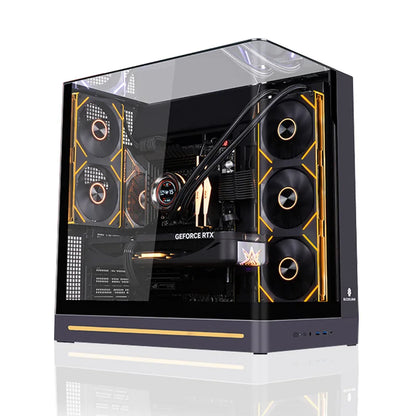 WJCOOLMAN AITO Plus ATX PC case 9.16-inch screen RGB light strip 360 water cooler Integrated curved glass computer case