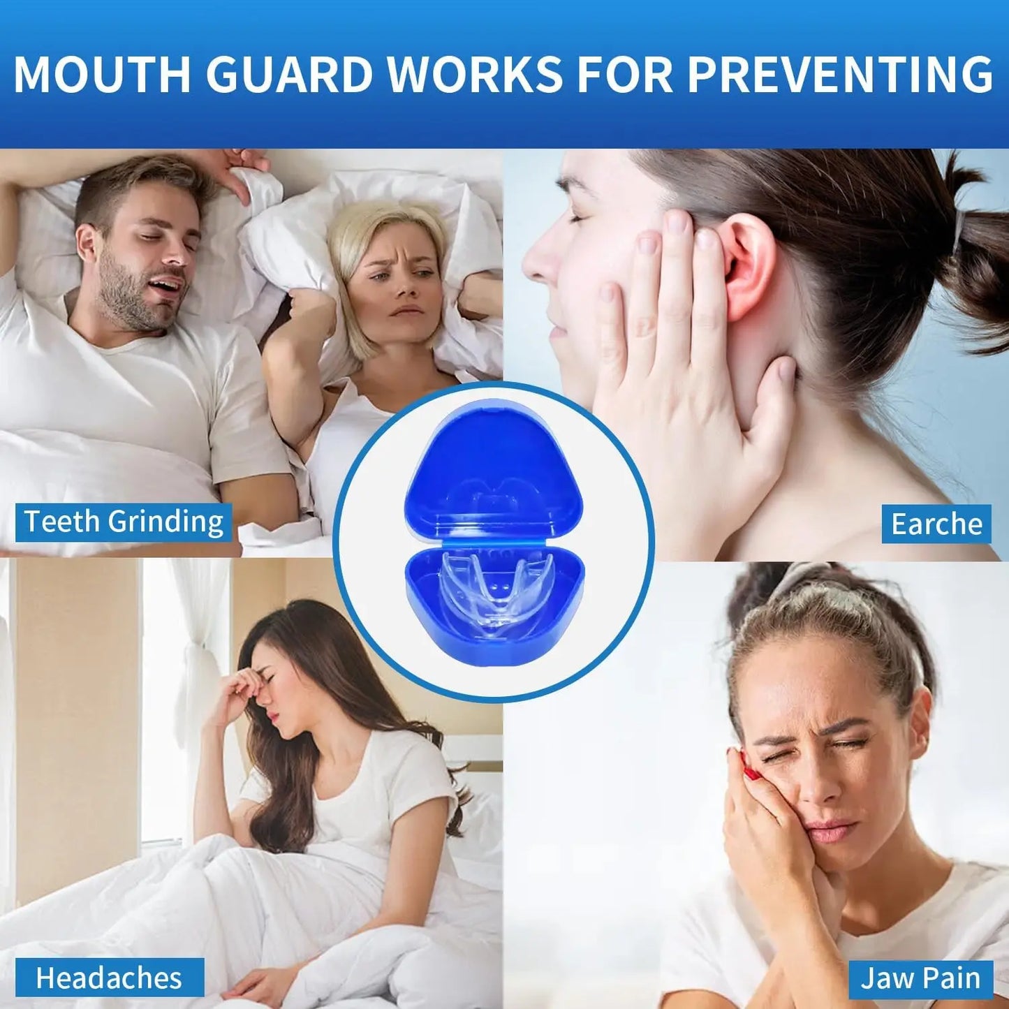 4pcs/Box Mouth Guards for Grinding Teeth Moldable Dental Teeth Night Guard for Adult Stop Teeth Grinding Bruxism Tray