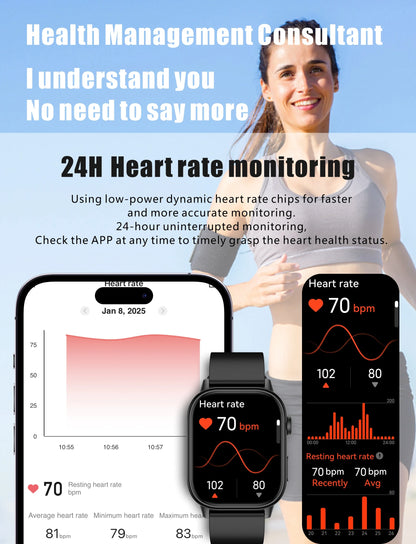 2026 New Multifunctional Smartwatch Women Gift Built-in GPS Bluetooth Call Music Fitness Sports Bracelet Sleep Monitor Watch Lad