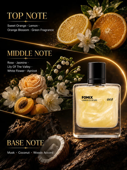 FOMIX 001 Napoleon Men’s Woody Perfume Long Lasting Citrus Aromatic Cologne Sweet Orange Lemon Jasmine Musk Coconut Woody Scent Eau De Parfum Spray Daily Office Date Travel Party Luxury Men Fragrance Gift for Him