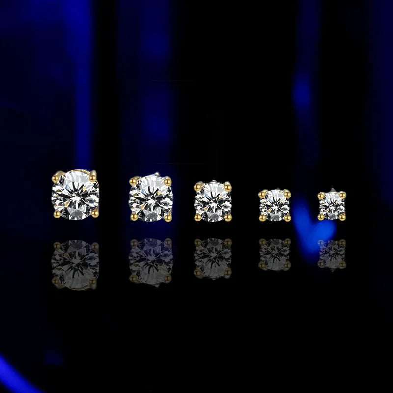 HOT Moissanite S925 Sterling Silver Stud Earrings For Women And Men With 2 Certificates Pass Diamond Test Pen Fine Jewelry