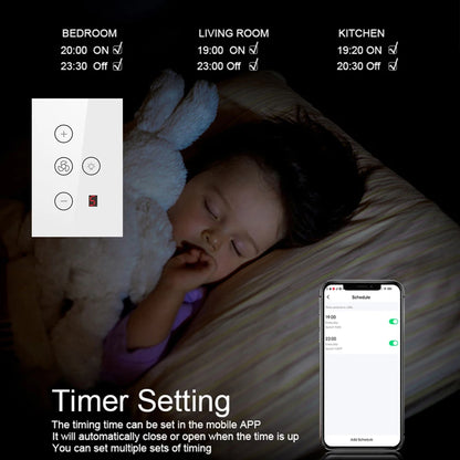 tuya Zigbee Smart fan switch Network connection APP remote control Alexa and Google Assistant AC110V 220V voice control