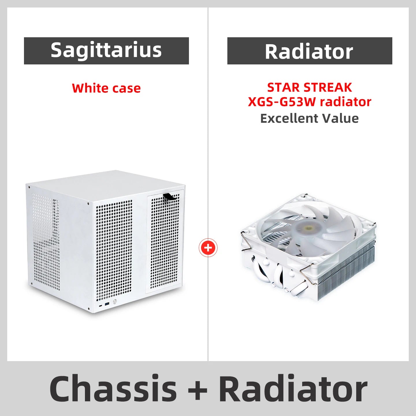Sagittarius 8-bay NAS Computer Chassis with ATX Power Supply, MATX Motherboard, Full-height PCIE, 21.8L