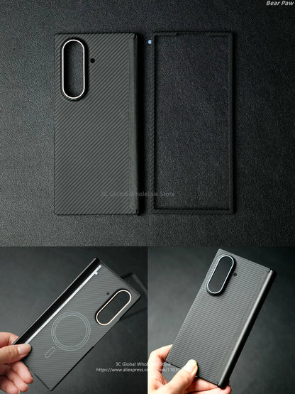 Magnetic for MagSafe Case for Samsung Galaxy Z Fold 7 W26 Aramid Carbon Fiber Cover Ultra-Thin Lightweight Armor for W26 Cover