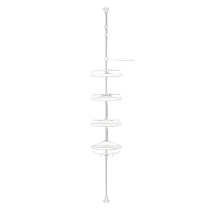Adjustable Telescopic Shower Rack Stainless Steel Floor-to-Ceiling Bathroom Storage Rack, Rustproof & Space-Saving Organizer