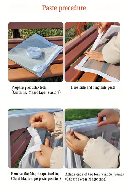 Summer mosquito proof door and window screens, available in various sizes (white)