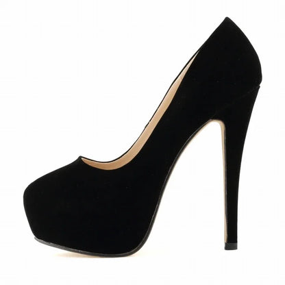 Women Pumps Stilettos Sexy 14cm Super High Heels Female Round Toes Platform Thin Heels NightClub Party Dress Red Wedding Shoes