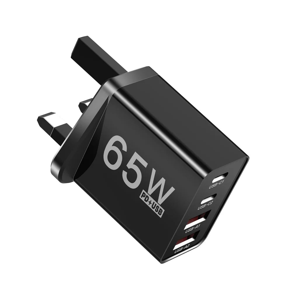 AU Plug USB Type C Fast Charger 65W PD Quick Charge Wall Adapter for iPhone Samsung Xiaomi Redmi Mobile Phone USB Charger EU UK