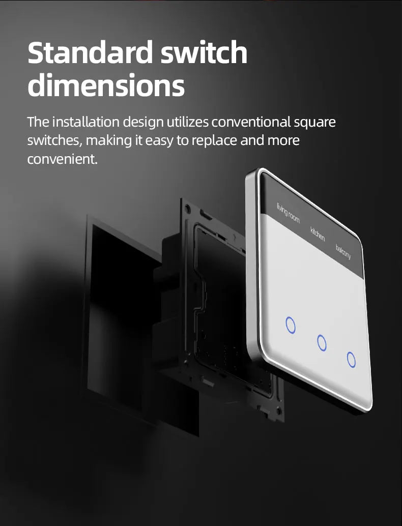 Zemismart DIY Name Switch EU Type Zigbee Smart Display Screen Touch Light Switch Works with Tuya Alexa Google Home Voice Control