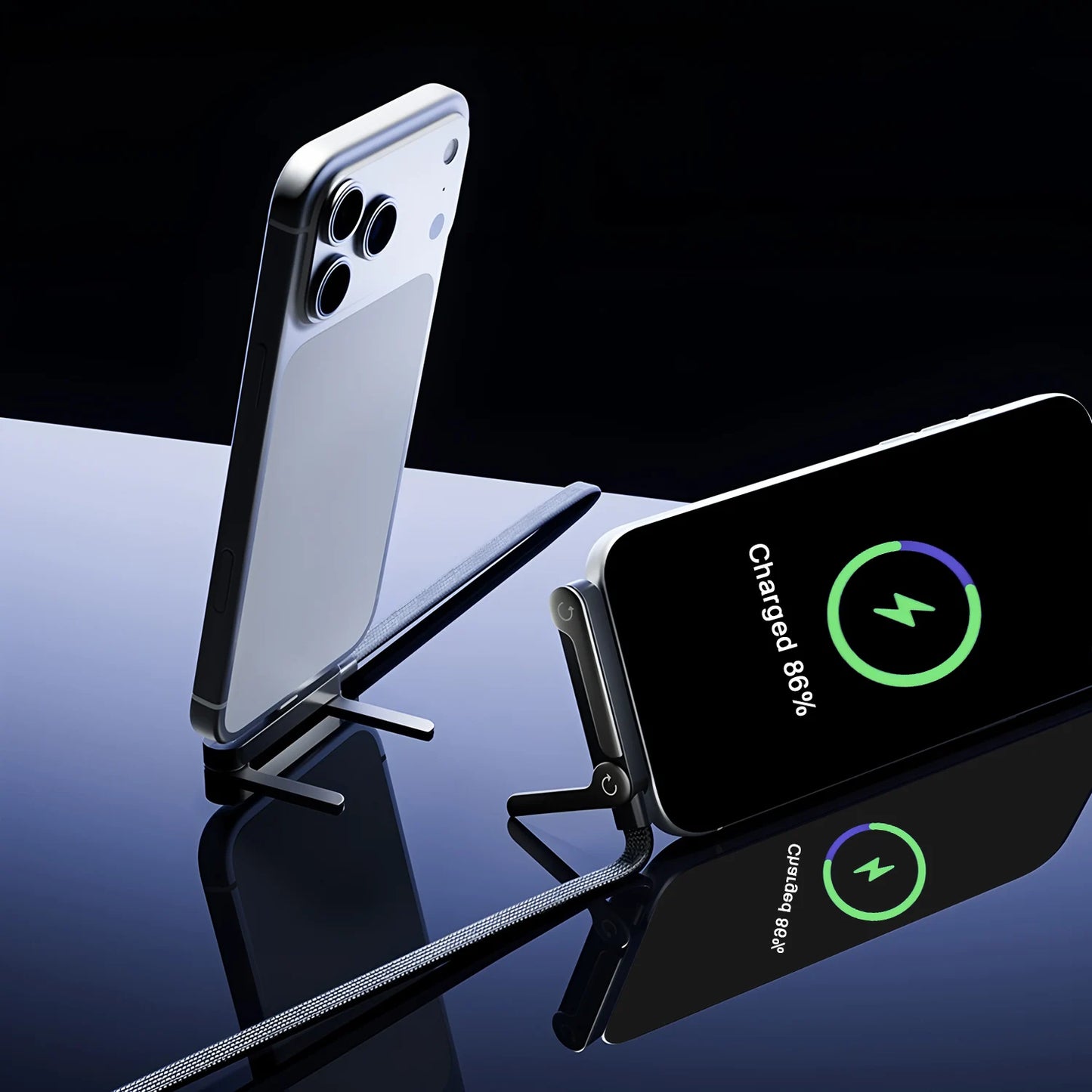 USB Type C Flat Charger Charging Cable C Kick Cable Stand Invisible Support Foldable Phone Holder 240W Charge Bracket For iPhone