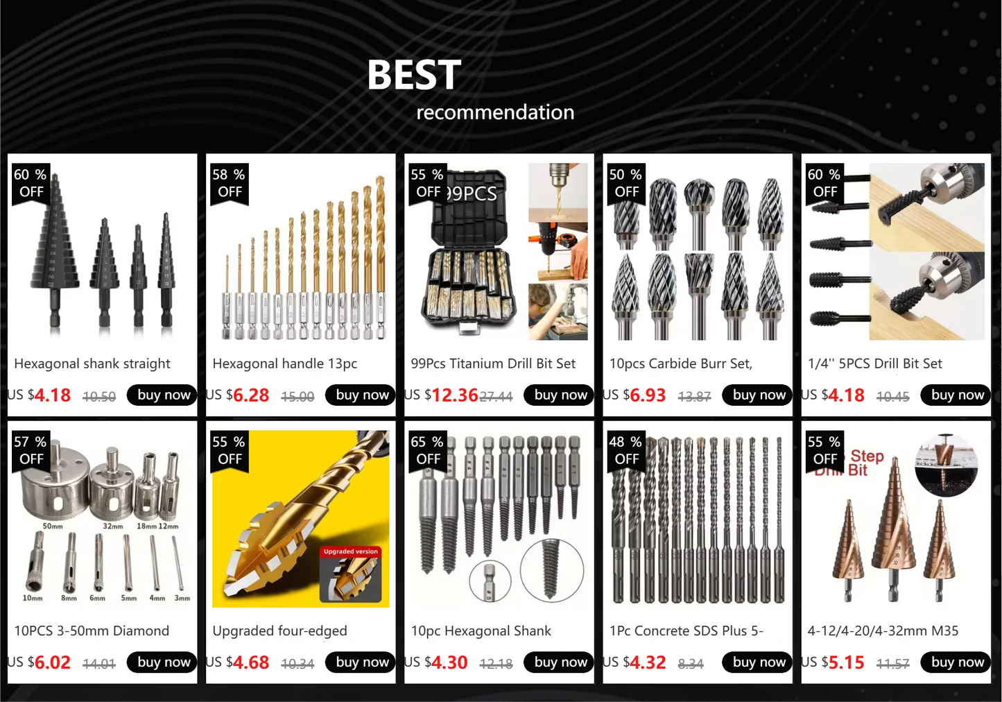 Upgraded four-edged sawtooth drill bit for tile drilling and concrete special electric drill ultra-high hardness drill bit