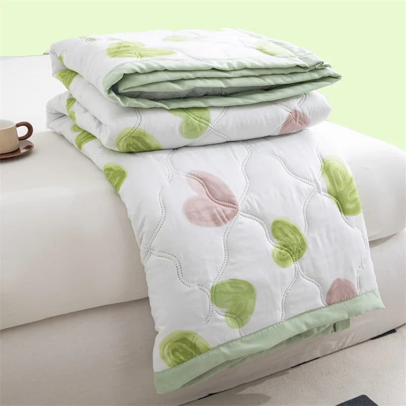 Washed cotton summer quilt skin-friendly grinding summer cool quilt printing student dormitory air conditioner quilt edredones colchas para niñas