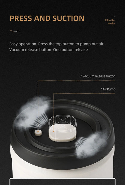 MHW-3BOMBER Manual Vacuum Airtight Canister Chic Coffee Bean Tea Storage Container Professional Home Kitchen Barista Accessories