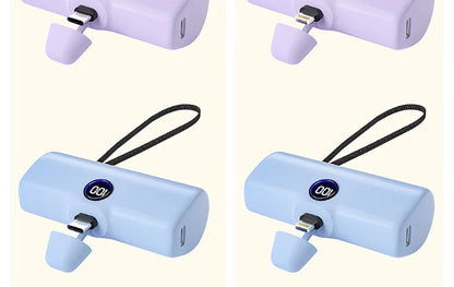 Fast Charge Portable Charger for iPhone Samsung Xiaomi Compact External Spare Battery Built-in Plug PD Fast Charging Power Bank