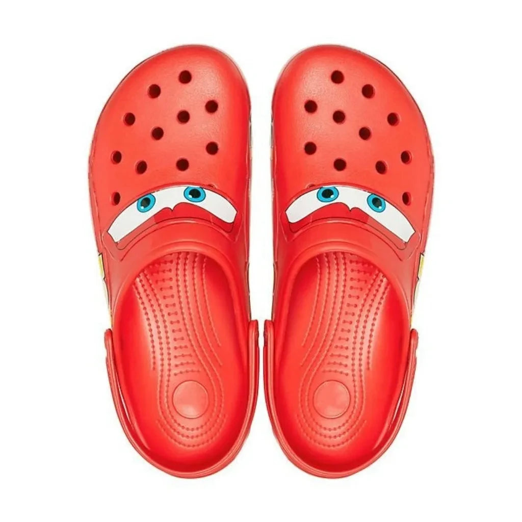 Cartoon Slippers Men Sandals Casual Ankle-Wrap Eva Car Flip Flops Shoes Lightning Mcqueen Outdoor Beach Holey Shoes