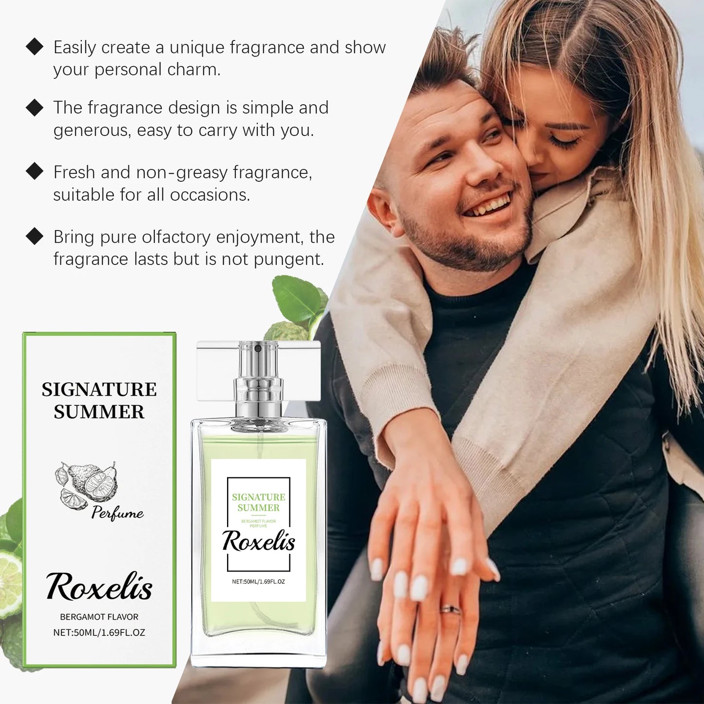 Roxelis Refreshing Bergamot Perfume Natural Fragrance Portable Bergamot Elegant Fresh Fragrance Perfume Spray