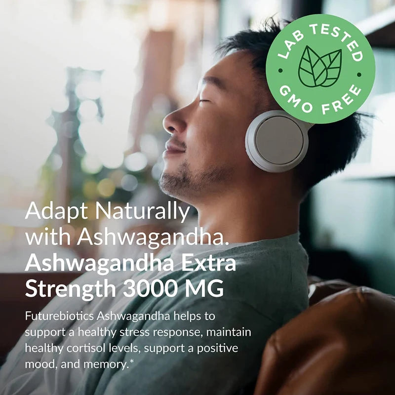 Organic Ashwagandha Root Extract Capsule, Ashwagandha Supplement Help Stress, Focus, Brain, Energy Support Sleep Health